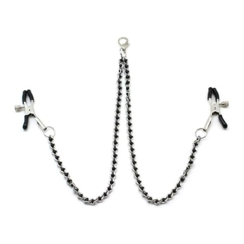 Liebe Seele klamerki na sutki Black Beads Chains & Nipple Clamps Liebe Seele klamerki na sutki Black Beads Chains & Nipple Clamps