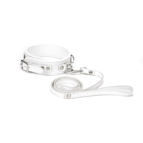 Liebe Seele obróżka ze smyczą Fuji White Collar with Leash