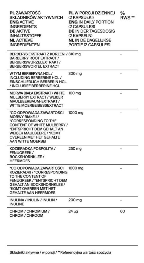 Stabilizator poziomu cukru 60 kapsułek Qi-Nu Sugar Control Stabilizator poziomu cukru 60 kapsułek Qi-Nu Sugar Control