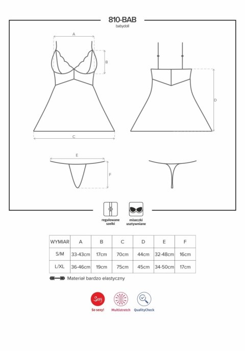 810-BAB Babydoll czarny L/XL