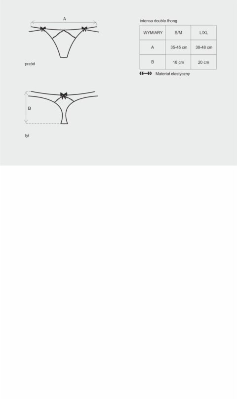Intensa stringi podwójne czarne S/M