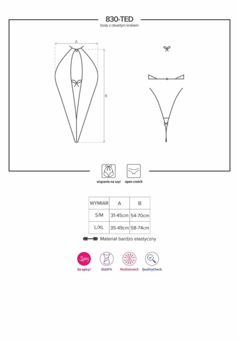 Obsessive 830-TED-1 body czarne L/XL