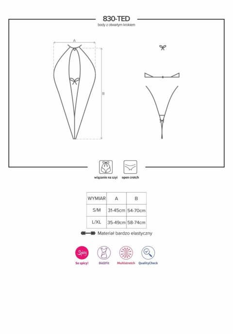 Obsessive 830-TED-1 body czarne L/XL