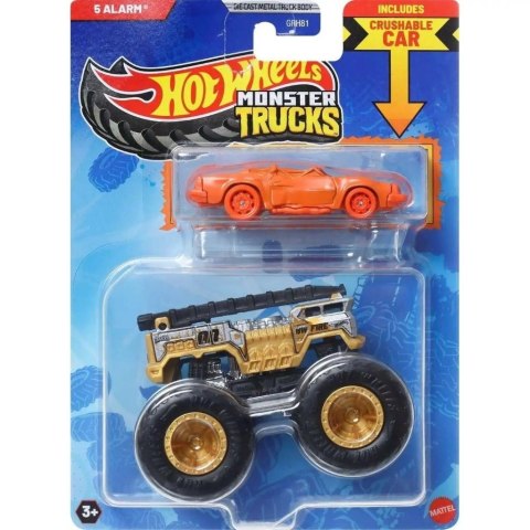 Hot Wheels Monster Trucks Pojazd 1:64 + auto JCG37 Hot Wheels Monster Trucks Pojazd 1:64 + auto JCG37