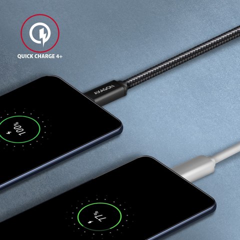 AXAGON BUCM3-AM15AB SPEED cable USB-C USB-A, 1.5m, USB 3.2 Gen 1, 3A, ALU, braid