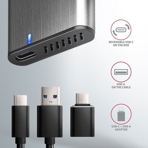 AXAGON External USB-C 3.2 Gen 2 metal box for M.2 NVMe & SATA SSD disks AXAGON External USB-C 3.2 Gen 2 metal box for M.2 NVMe & SATA SSD disks