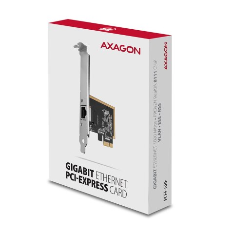 AXAGON Gigabit Ethernet PCI-Express network card with proven Realtek chipset version | PCEE-GRF AXAGON Gigabit Ethernet PCI-Express network card with proven Realtek chipset version | PCEE-GRF