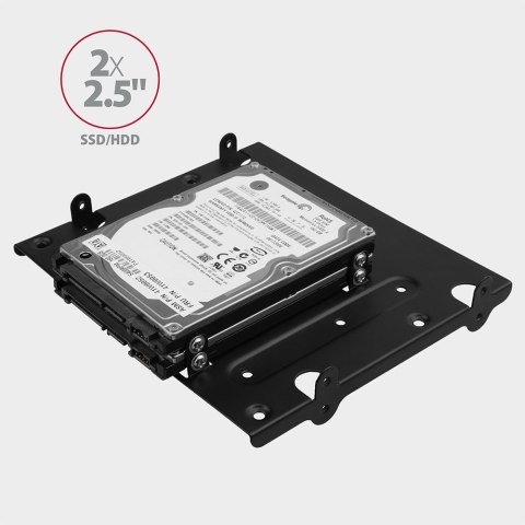 AXAGON Metal frame for mounting four 2.5" disks or two 2.5" disks and one 3.5" disk in a 5.25" position | RHD-435 AXAGON Metal frame for mounting four 2.5" disks or two 2.5" disks and one 3.5" disk in a 5.25" position | RHD-435