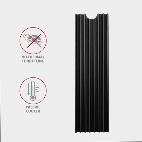 AXAGON Passive aluminum heatsink for all M.2 SSDs, size 2280, high 6 mm | CLR-M2L6 AXAGON Passive aluminum heatsink for all M.2 SSDs, size 2280, high 6 mm | CLR-M2L6