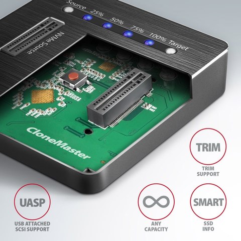AXAGON | USB-C 3.2 Gen2 - 2x NVMe CLONE DUAL SDD Dock Station | ADSA-M2C AXAGON | USB-C 3.2 Gen2 - 2x NVMe CLONE DUAL SDD Dock Station | ADSA-M2C
