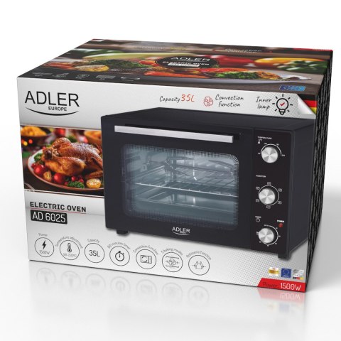 Adler Electric oven | AD 6025 | 35 L | 1500 W | Black Adler Electric oven | AD 6025 | 35 L | 1500 W | Black