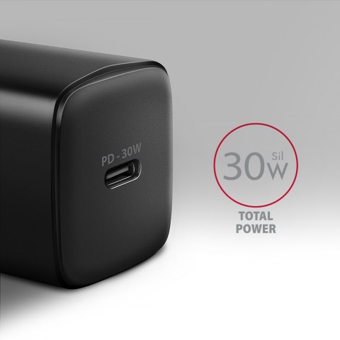 AXAGON Sil wallcharger 1x port USB-C, PD3.0/PPS/QC4+/SFC/AFC/Apple, 30W | ACU-PD30