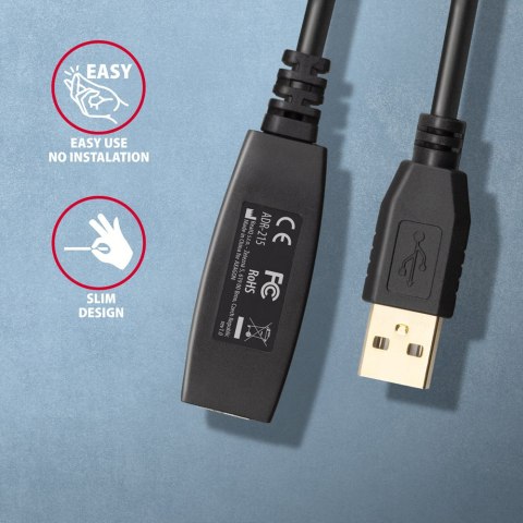 AXAGON USB repeater cable, 15 m | ADR-215 | USB Type A - USB Type A AXAGON USB repeater cable, 15 m | ADR-215 | USB Type A - USB Type A