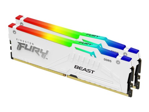Kingston KF564C32BWEAK2-32 32GB 6400MT/s DDR5 CL32 DIMM (Kit of 2) FURY Beast White RGB EXPO | Kingston Kingston KF564C32BWEAK2-32 32GB 6400MT/s DDR5 CL32 DIMM (Kit of 2) FURY Beast White RGB EXPO | Kingston