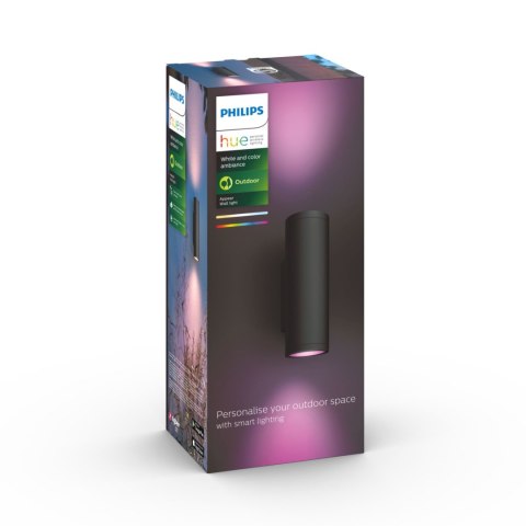 Philips Hue WCA Appear Outdoor Wall Lantern, Black | Philips Hue