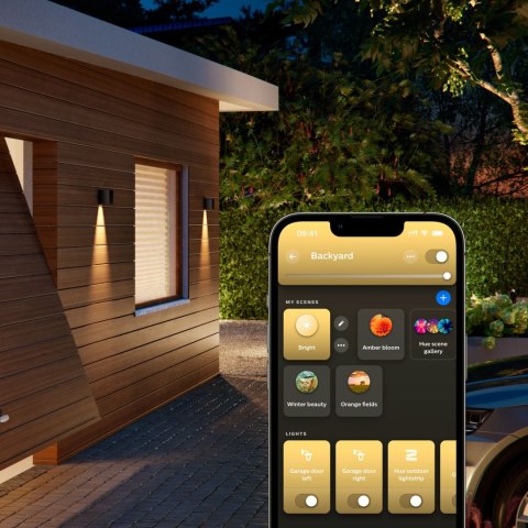 Philips Hue WCA Resonate Outdoor Downward Wall Lantern, Black | Philips Hue Philips Hue WCA Resonate Outdoor Downward Wall Lantern, Black | Philips Hue