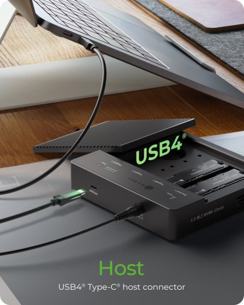 Raidsonic 4-Bays USB4 Duplicator (1:3 clone) for NVMe M.2 SSD | IB-4013MCL-C4 Raidsonic 4-Bays USB4 Duplicator (1:3 clone) for NVMe M.2 SSD | IB-4013MCL-C4