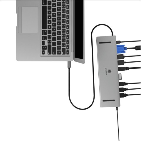 Raidsonic Docking Station | IB-DK2106a-CPD | Ethernet LAN (RJ-45) ports 1 | VGA (D-Sub) ports quantity 1 | HDMI ports quantity 2 Raidsonic Docking Station | IB-DK2106a-CPD | Ethernet LAN (RJ-45) ports 1 | VGA (D-Sub) ports quantity 1 | HDMI ports quantity 2