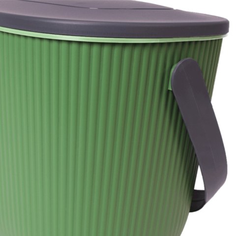 Ekologiczny kompostownik, mały kosz na blat, 10L, zielony z szarą pokrywą Ekologiczny kompostownik, mały kosz na blat, 10L, zielony z szarą pokrywą