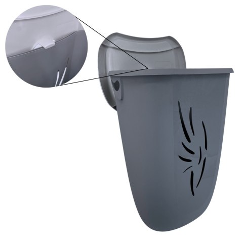 Kosz na pranie 40L Flora, Szary Kosz na pranie 40L Flora, Szary