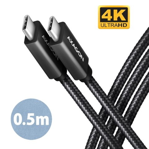 AXAGON SPEED + USB-C, USB 20Gbps Cable, 0.5 m | BUCM32-CM05AB | USB Type-C to USB Type-C AXAGON SPEED + USB-C, USB 20Gbps Cable, 0.5 m | BUCM32-CM05AB | USB Type-C to USB Type-C