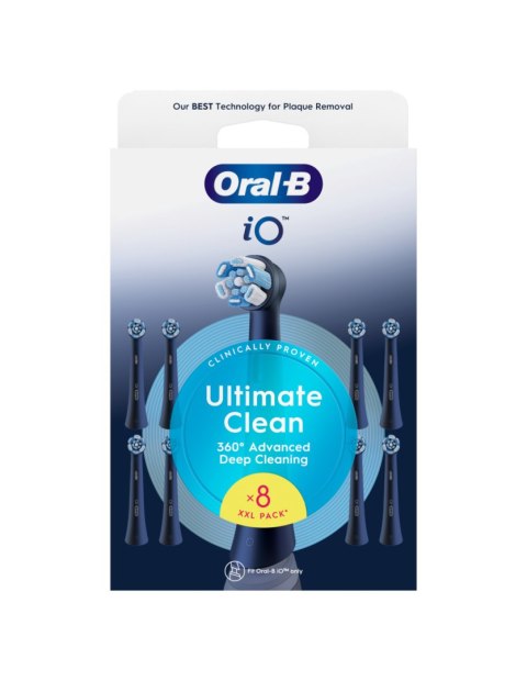 Oral-B Replaceable toothbrush heads | iO UltimateClean | Heads | For adults | Number of brush heads included 8 | Black Oral-B Replaceable toothbrush heads | iO UltimateClean | Heads | For adults | Number of brush heads included 8 | Black