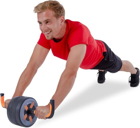 Pure2Improve 2 in 1 Ab Wheel and Kettlebell, Black/Orange Pure2Improve 2 in 1 Ab Wheel and Kettlebell, Black/Orange