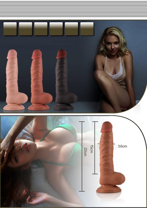 Dildo z przyssawką penis realistyczny żylasty