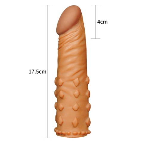 Latynoska nakładka na prącie z wypustkami 17,5 cm Latynoska nakładka na prącie z wypustkami 17,5 cm