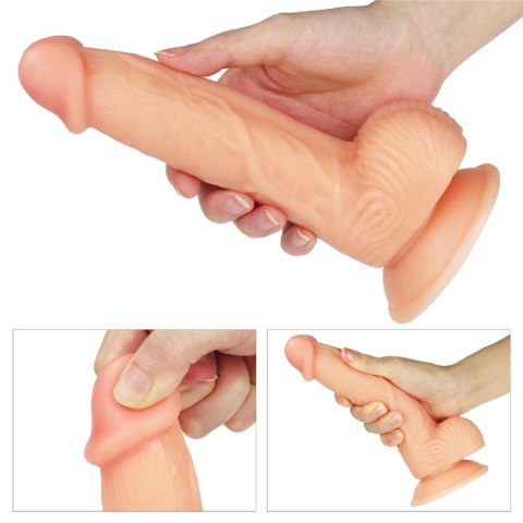 Wyżyłowany penis gruby z przyssawką dildo 20 cm Wyżyłowany penis gruby z przyssawką dildo 20 cm