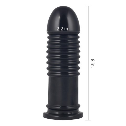 Czarny korek analny duży z pierścieniami 20 cm Czarny korek analny duży z pierścieniami 20 cm