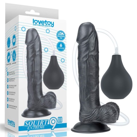 Duży czarny penis z przyssawką i wytryskiem dildo Duży czarny penis z przyssawką i wytryskiem dildo