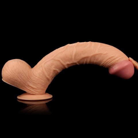 Lekko zakrzywione cieliste dildo z przyssawką 33cm Lekko zakrzywione cieliste dildo z przyssawką 33cm