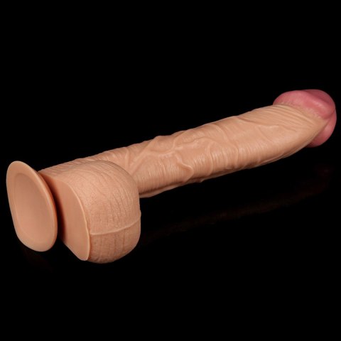 Lekko zakrzywione cieliste dildo z przyssawką 33cm Lekko zakrzywione cieliste dildo z przyssawką 33cm