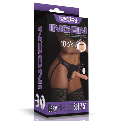 Majtki strap-on w zestawie z wibrującym dildo 20cm Majtki strap-on w zestawie z wibrującym dildo 20cm