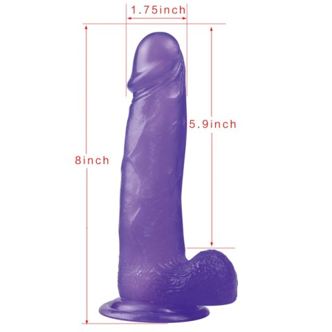 Żelowe duże dildo z przyssawką giętki fioletowe Żelowe duże dildo z przyssawką giętki fioletowe