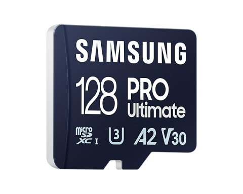 Samsung | Karta microSD | PRO Ultimate | 128 GB | Karta pamięci microSDXC | Pamięć flash klasy U3, V30, A2 | Adapter SD Samsung | Karta microSD | PRO Ultimate | 128 GB | Karta pamięci microSDXC | Pamięć flash klasy U3, V30, A2 | Adapter SD