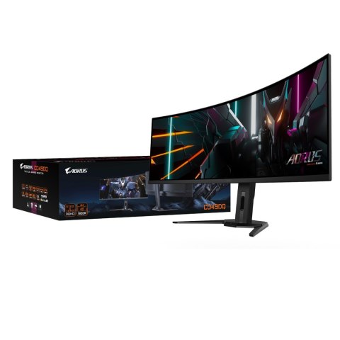 Gigabyte Gaming Monitor 49" OLED AORUS CO49DQ EK1, 5120x1440 DQHD, 3 ms, 250 cd/m2 (TYP), HDMI ports quantity 2, 144 Hz, Black Gigabyte Gaming Monitor 49" OLED AORUS CO49DQ EK1, 5120x1440 DQHD, 3 ms, 250 cd/m2 (TYP), HDMI ports quantity 2, 144 Hz, Black