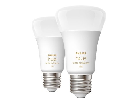 Philips Hue | WA 11W A60 E27 2szt. paczka | E27 | 11 W | Ciepła do chłodna biel 2200K-6500K | Bluetooth i Zigbee Philips Hue | WA 11W A60 E27 2szt. paczka | E27 | 11 W | Ciepła do chłodna biel 2200K-6500K | Bluetooth i Zigbee