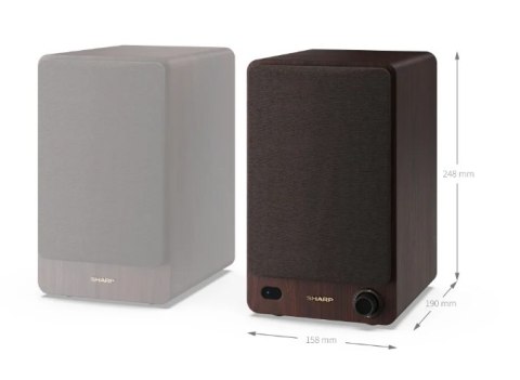 Sharp CP-SS30 Głośniki półkowe, brązowe Sharp | Głośniki | CP-SS30(BR) Półka | 60 W | Bluetooth | Brązowy | Połączenie bezprzewo Sharp CP-SS30 Głośniki półkowe, brązowe Sharp | Głośniki | CP-SS30(BR) Półka | 60 W | Bluetooth | Brązowy | Połączenie bezprzewo