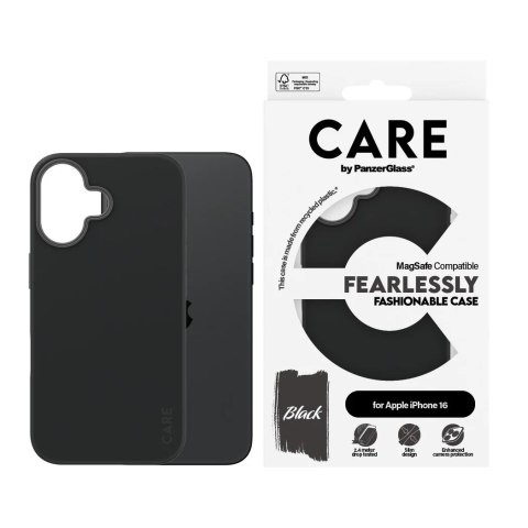 CARE by PanzerGlass Case Fashion Black MagSafe iPhone 16 | CARE CARE by PanzerGlass Case Fashion Black MagSafe iPhone 16 | CARE