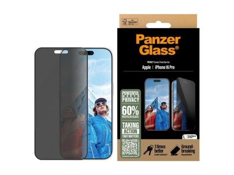 PanzerGlass Privacy Screen Protector iPhone 16 Pro | Ultra-Wide Fit PanzerGlass Privacy Screen Protector iPhone 16 Pro | Ultra-Wide Fit