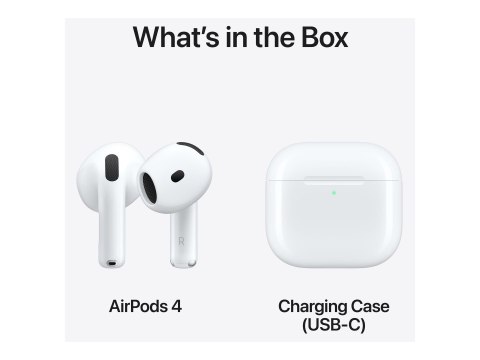 Słuchawki bezprzewodowe Apple AirPods 4 z funkcją aktywnej redukcji hałasu, idealne dla miłośników muzyki i wygody. Słuchawki bezprzewodowe Apple AirPods 4 z funkcją aktywnej redukcji hałasu, idealne dla miłośników muzyki i wygody.