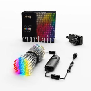 Twinkly Kurtyna Smart LED 400 RGBW 1.5x2.1m Przezroczysty przewód|Twinkly