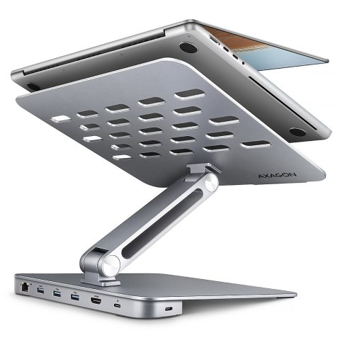 Podstawka AXAGON HMC-STND dla laptopów 10"-16" i huba USB 5Gbps, 3x USB-A, HDMI 4K/60Hz, RJ-45 | AXAGON