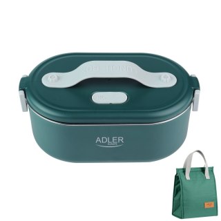 Adler | Elektryczny pojemnik na lunch z torbą termiczną | AD 4522 | 0.8 L | Plastik/stal nierdzewna | Zielony | Pokrywka w zesta