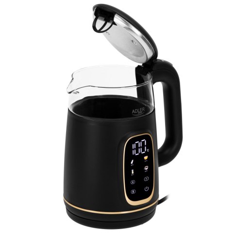 Adler Kettle with LED Display | AD 1305 | Electric | 2200 W | 1.7 L | Plastic | 360° rotational base | Black/Gold Adler Kettle with LED Display | AD 1305 | Electric | 2200 W | 1.7 L | Plastic | 360° rotational base | Black/Gold