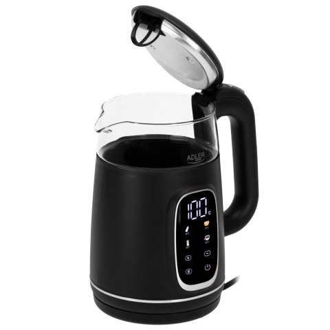 Adler Kettle with LED Display | AD 1305 | Electric | 2200 W | 1.7 L | Plastic | 360° rotational base | Black/Silver Adler Kettle with LED Display | AD 1305 | Electric | 2200 W | 1.7 L | Plastic | 360° rotational base | Black/Silver