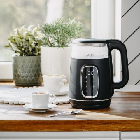 Adler Kettle with LED Display | AD 1305 | Electric | 2200 W | 1.7 L | Plastic | 360° rotational base | Black/Silver Adler Kettle with LED Display | AD 1305 | Electric | 2200 W | 1.7 L | Plastic | 360° rotational base | Black/Silver