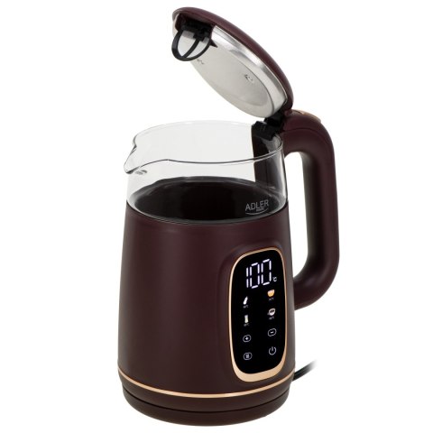 Adler Kettle with LED Display | AD 1305 | Electric | 2200 W | 1.7 L | Plastic | 360° rotational base | Burgundy Adler Kettle with LED Display | AD 1305 | Electric | 2200 W | 1.7 L | Plastic | 360° rotational base | Burgundy